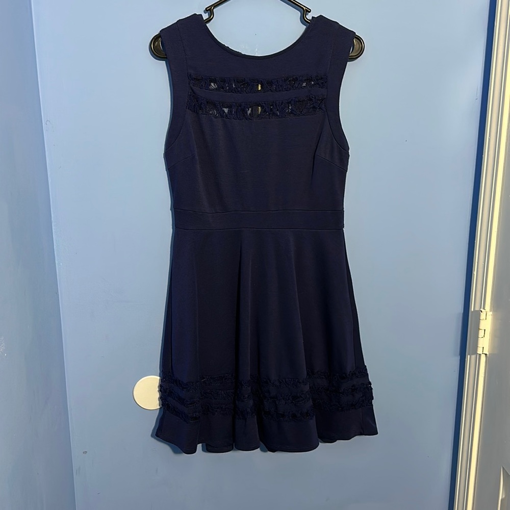 Francesca’s Navy dress with lace cutouts size L